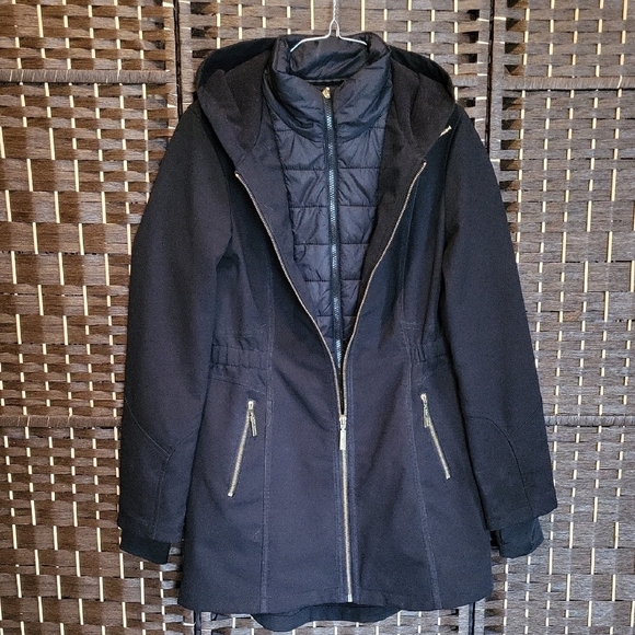 Betsey Johnson Black Utility Jacket with Gold Zippers - Picture 3 of 9